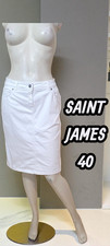 Saint James Taille 40 Superbe jupe blanche en jeans jean denim