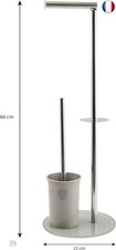 MSV "Bergamo Porte-Rouleau WC Brosse WC en Acier Inoxydable et Verre Support