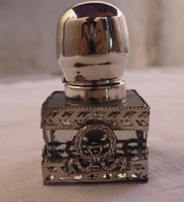 Ancien encrier Empire, Restauration en verre et argent ou métal argenté ?