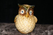 belle tirelire en céramique vernissée, chouette