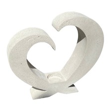 Statuette Béton Porte Bougies Cœur - Fait Main Décoration pour Jardin Et Maison