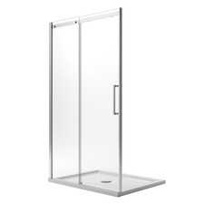 PORTE PAROI DOUCHE COULISSANTE 110CM VERRE 8 MM TRASPARENT ANTICALCAIRE GAUCHE