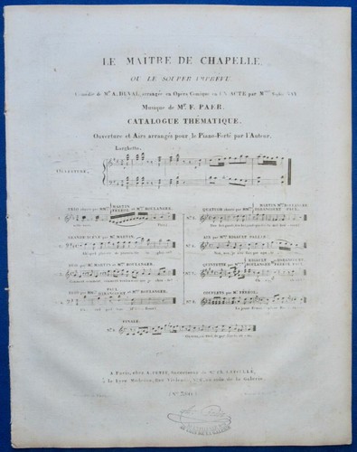 Paer opéra maître de - paer,