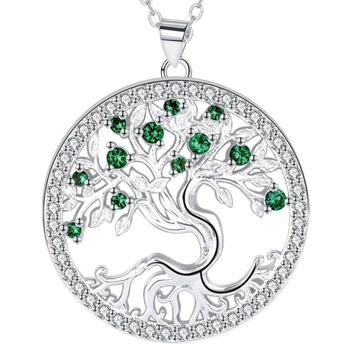 Collier arbre vie argent - de,