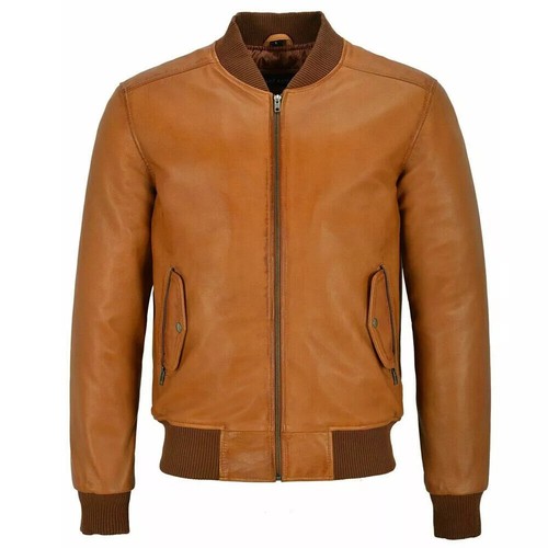 Blouson bomber marron pour