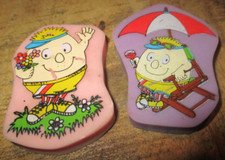 Gomme collector ( eraser collector)-Lot fantaisie,2 pièces - Vintage 80'