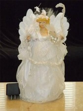 Pointe De Sapin D'Ange En Fibre Optique Tête Et Mains En Porcelaine