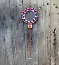 ancien collier ethnique massai perles cuir vintage TBE