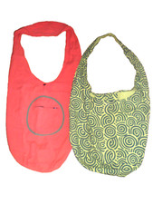 LOT 2 SACS A BANDOULIERE ETHNIQUE NEPAL 1 ORANGE 1 VERT ANIS/NOIR NEUFS S/ETIQUE