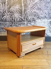 CHEVET-COMMODE-ROTIN VINTAGE-1 tiroir-DESIGN 70-80-DLG MAUGRION