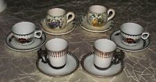 3 DUO TETE A TETE 6 TASSES A CAFE AVEC SOUS TASSE EN PORCELAINE ET FAIENCE