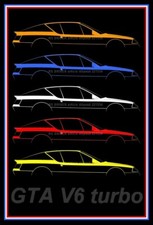 plaque " évocation  ALPINE GTA V6 TURBO  "