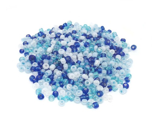 500 perles rocaille bleu - 500, et