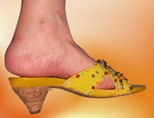 mules jaunes cuir et corde Surkana 37