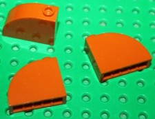 3 x Lego Dark Orange Slope Curved 3x1x2 ref 33243 set 71006 The Simpsons House