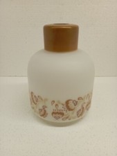 Grand Lustre En Verre Blanc Opaline, Année 70 , Style Fleurie