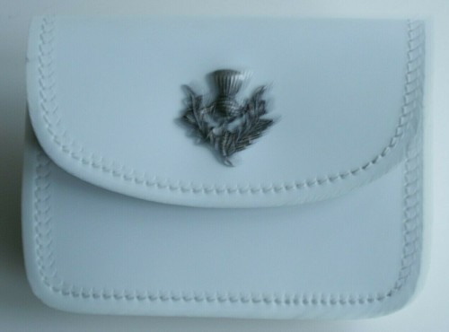 Sporran cuir blanc avec - cuir,