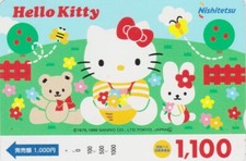 Carte JAPON - BD COMICS - CHAT HELLO KITTY LAPIN TEDDY BEAR - CAT JAPAN bus card
