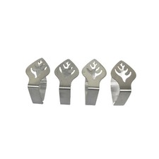 PINCE NAPPE INOX MOTIF FEUILLE LOT DE 4