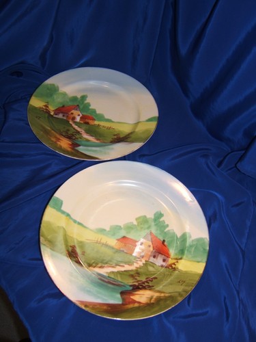 Paire assiettes anciennes en - anciennes,