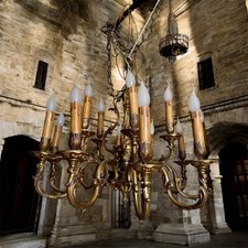 Lustre ancien laiton massif 15