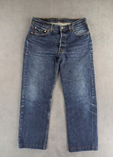 Jean Baggy Relaxed Vintage 90s Made UK Levi's 501 W34 L34 Bleu Button Fly