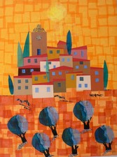 TABLEAU signé BEATTY COLLAGISTE CONTEMPORAINE  voir description 