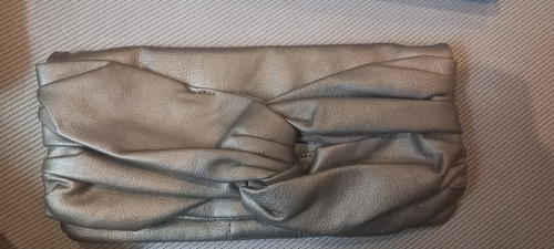 Pochette froncée argentée