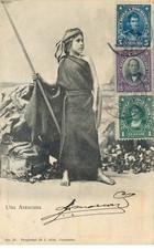 CHILIE- CHILE-ARGENTINE    Una Araucana   ( Indiens Amerique+ obliteration au