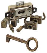 Drehstangenschloss Set Bruni Serrure de Meubles Antique avec Clé Armoire Château