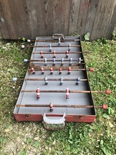 Ancien Baby-foot Jouet  Métal Rouge + Joueurs Bois Vintage #A858