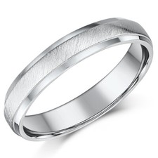 4mm Platine Bague Mariage Mat