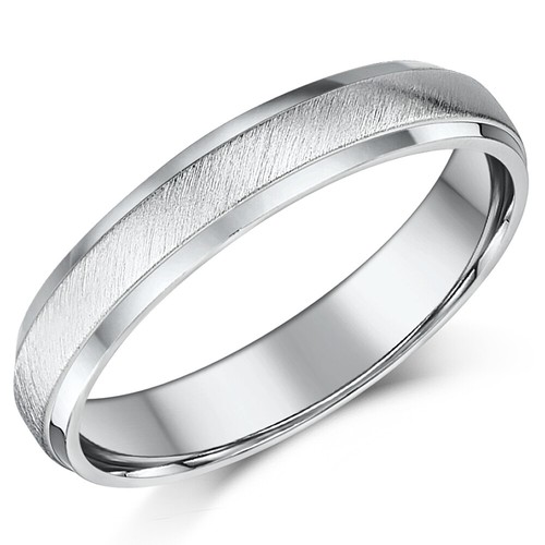 4mm platine bague mariage mat - 4mm,