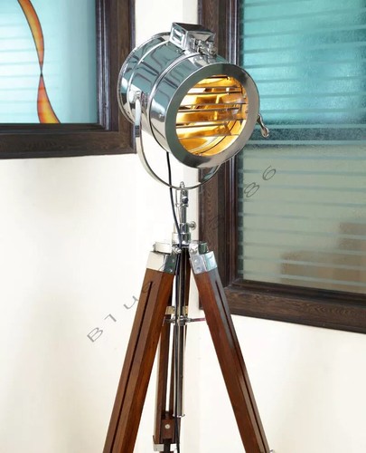 Lampadaire bois trépied - bois,