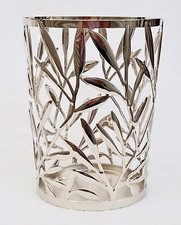 1 Bath Body Works Chrome VINES Round Mason Jar Medium Candle Holder 6 oz Sleeve