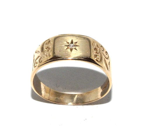 Bague vintage homme jaune - bague, or
