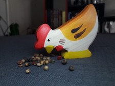 HOLZTIGER  jouets en bois - Poule NEUVE, peinte à la main, bois non verni