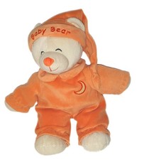 Doudou peluche ours orange