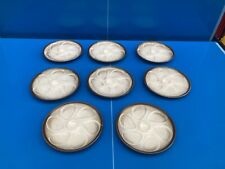 Lot de 8 Assiettes à Huitres SALINS, Porcelaine, D : 24 cm, France