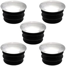5x Embout de tube rond rentrant plastique chrome argent chaise meuble pied dé...