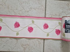Lot de 5 rouleaux de frise papier peint MURIVA Rose Border Rose 5 m x 13,4 cm