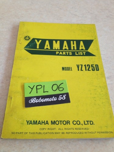 Yamaha parts list yz125d - yz125d, 1w1