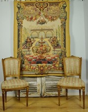 Superbe tapisserie murale vintage française "Le Jardin De Bagatelle" Paris