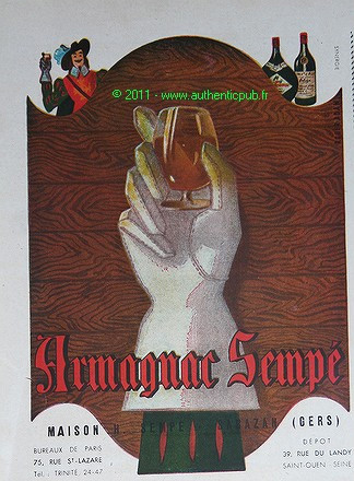 Publicite armagnac sempe 1946 - publicite,