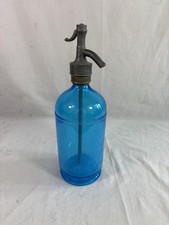 Ancien SIPHON Bleu Pur Cristal début XX ème Gros Modèle