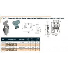 Fermeture à levier et crochet