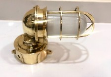 Ancienne lampe cygne en laiton avec verre blanc et boîte de jonction - Élégan...