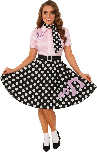 Women pink poodle - poodle, dress