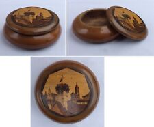 BOITE EN BOIS - BONBONNIERE - PYROGRAVURE - MEAL - ANCIEN - VINTAGE