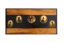 Table basse résine époxy – motif chats – bois de chêne et métal – pièce...